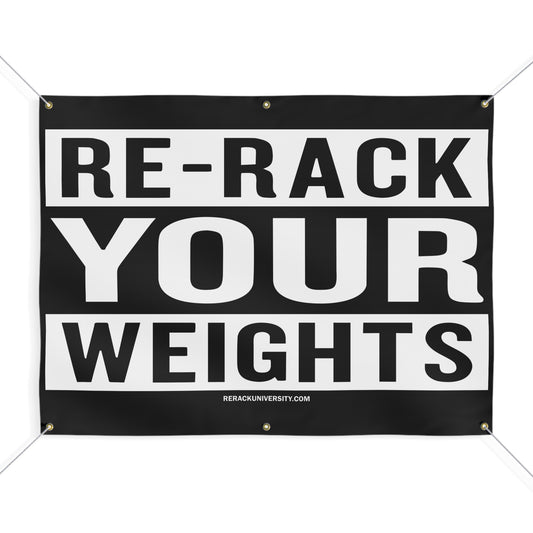 Weightlifting Motivation Banner, Gym Decor, Fitness Wall Art, Re-Rack Your Weights Sign, Home Gym Decor, Bodybuilding Motivation