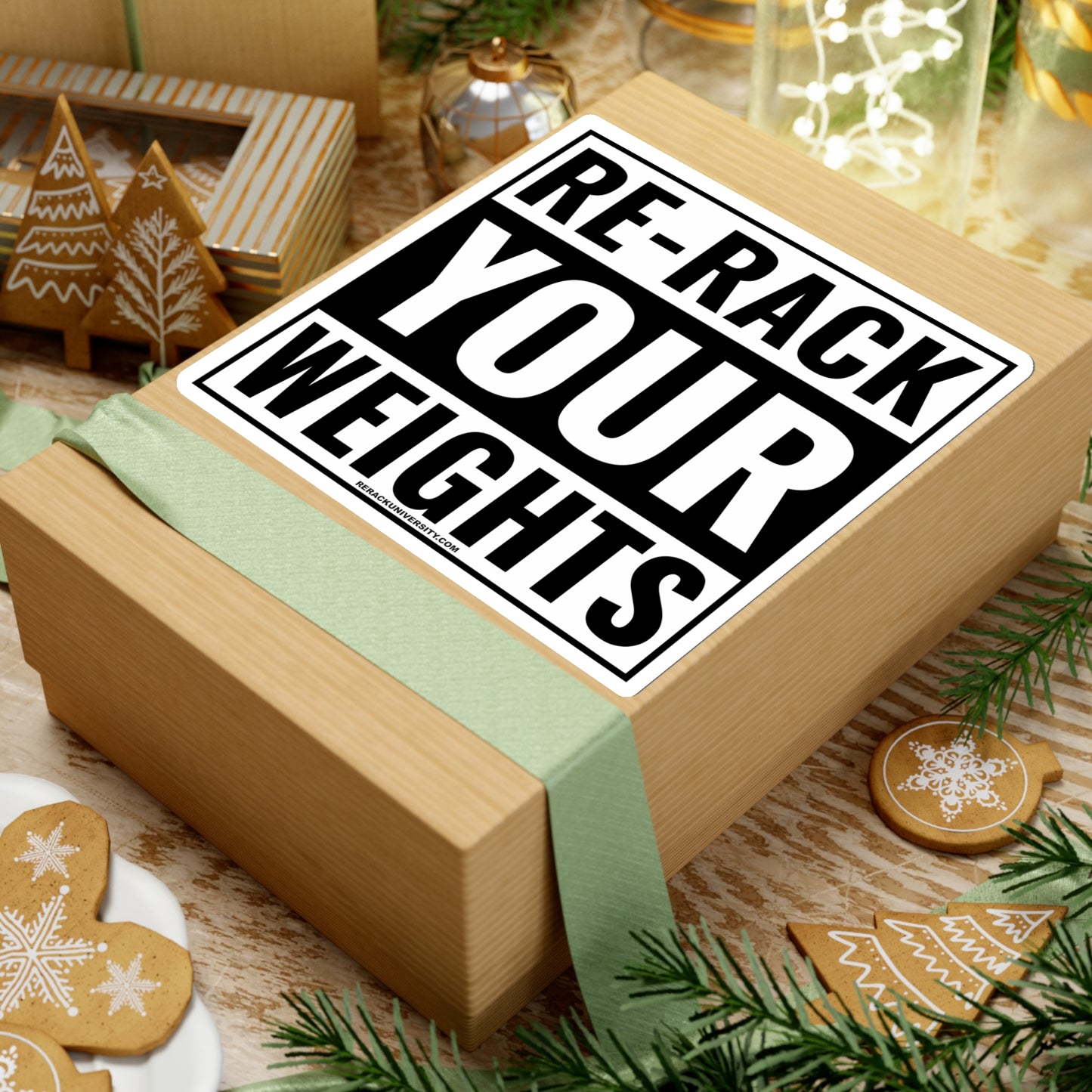 Re-Rack Your Weights Kiss-Cut Stickers