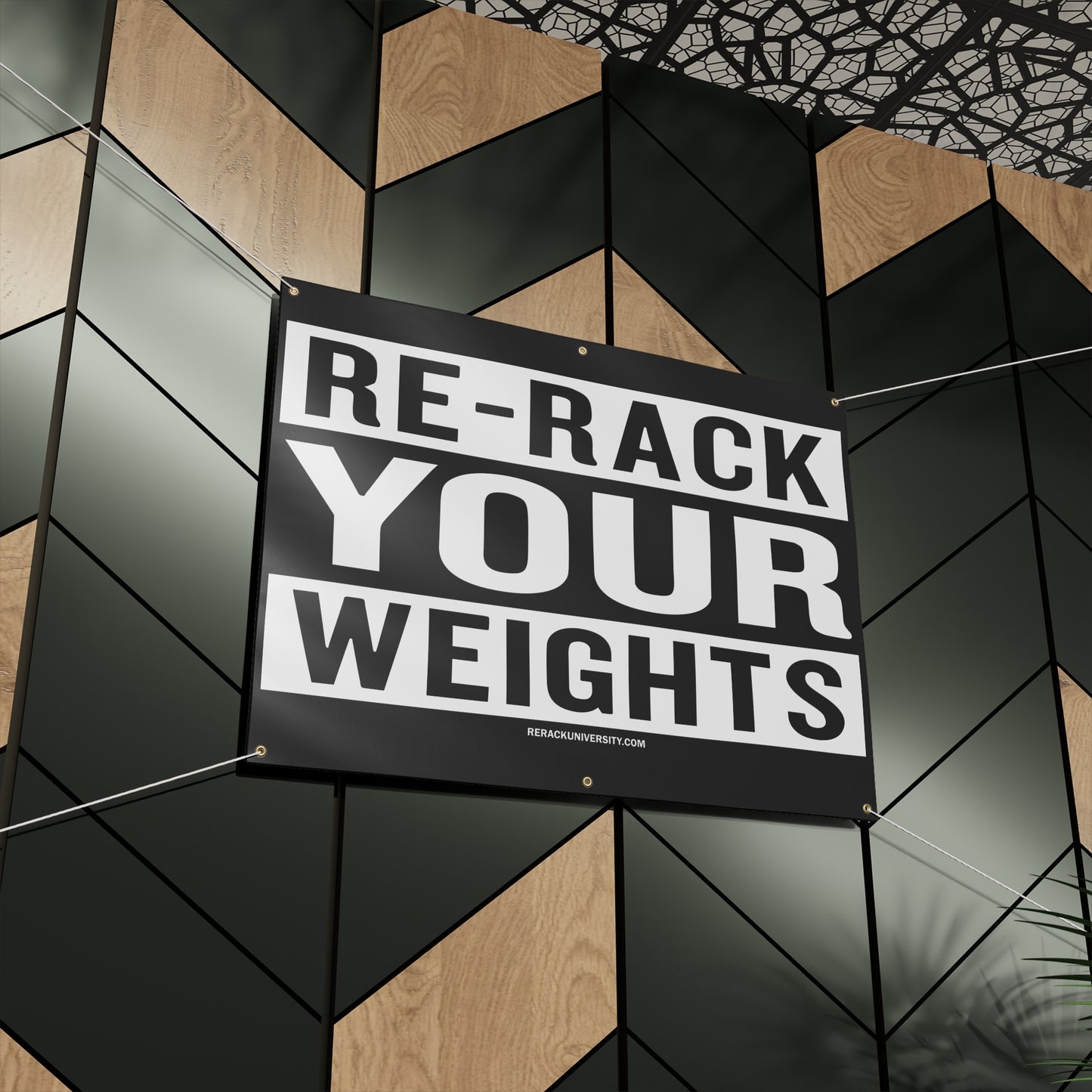 Weightlifting Motivation Banner, Gym Decor, Fitness Wall Art, Re-Rack Your Weights Sign, Home Gym Decor, Bodybuilding Motivation