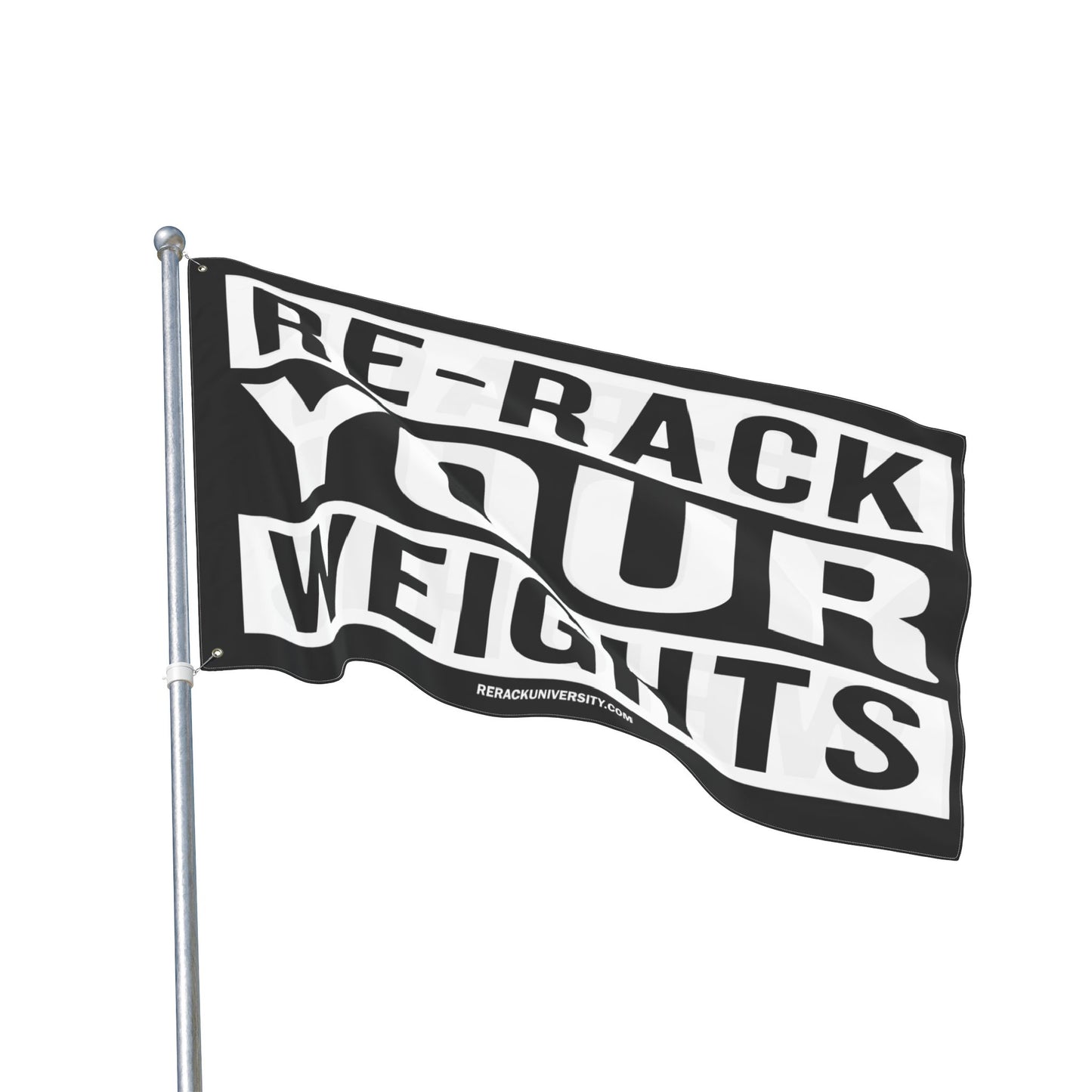 Re-Rack Your Weights Flag | Double Sided Gym Banner