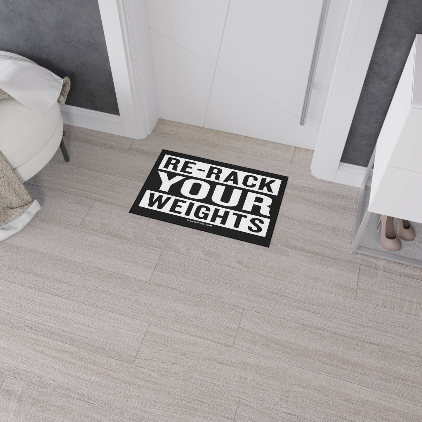 Fitness Floor Mat - 'Re-Rack Your Weights' Heavy Duty Gym Mat