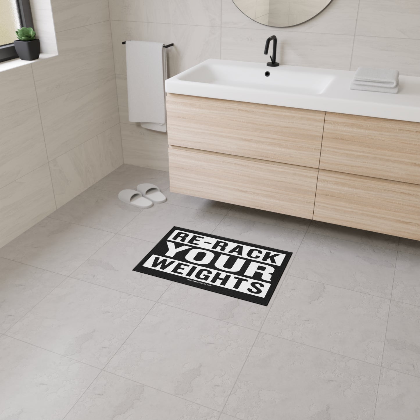 Fitness Floor Mat - 'Re-Rack Your Weights' Heavy Duty Gym Mat