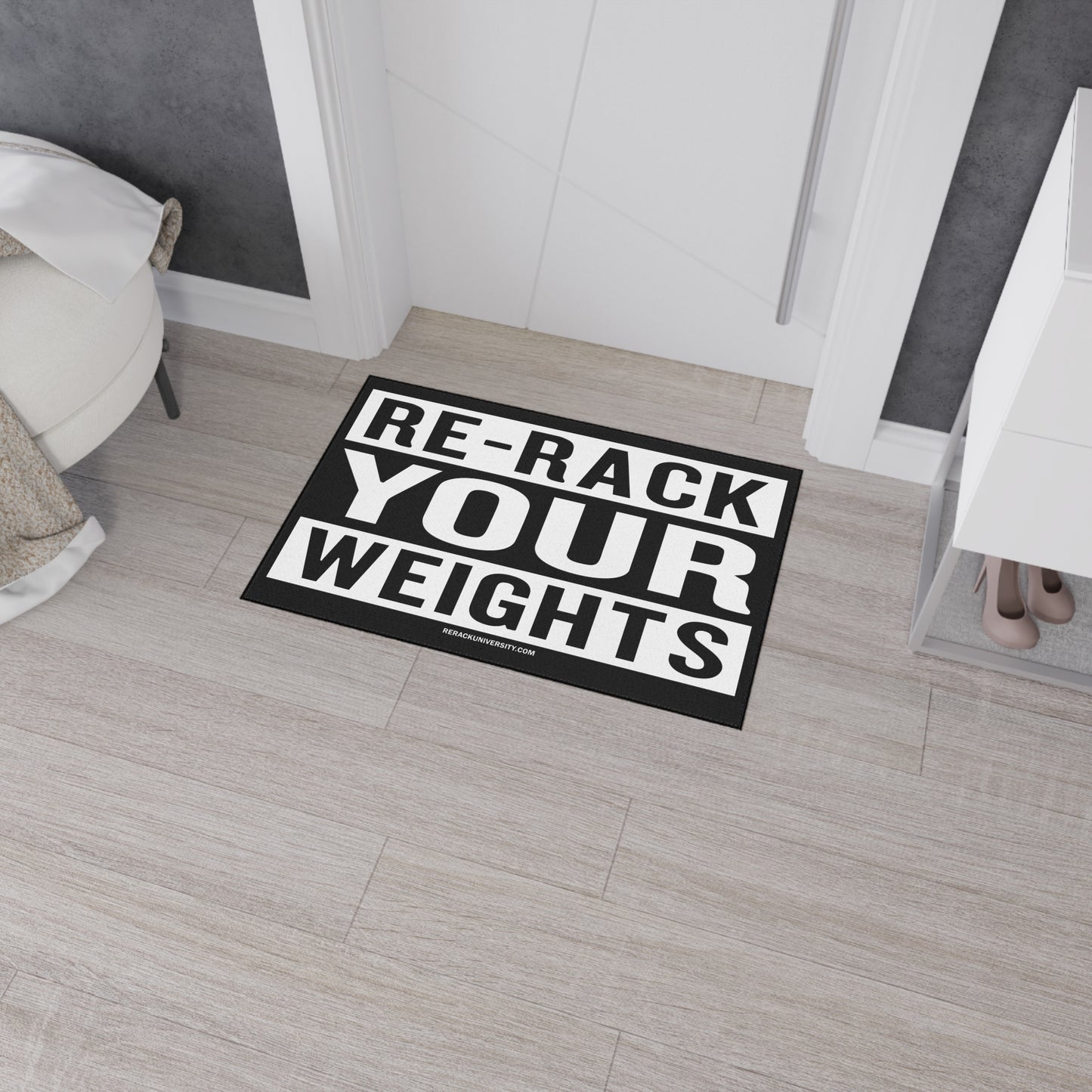 Fitness Floor Mat - 'Re-Rack Your Weights' Heavy Duty Gym Mat