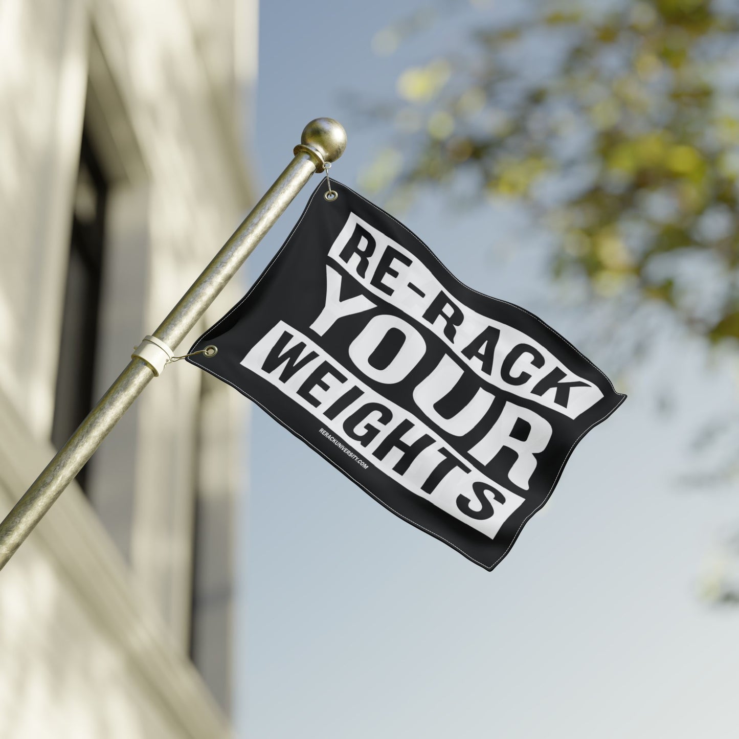 Re-Rack Your Weights Flag | Double Sided Gym Banner