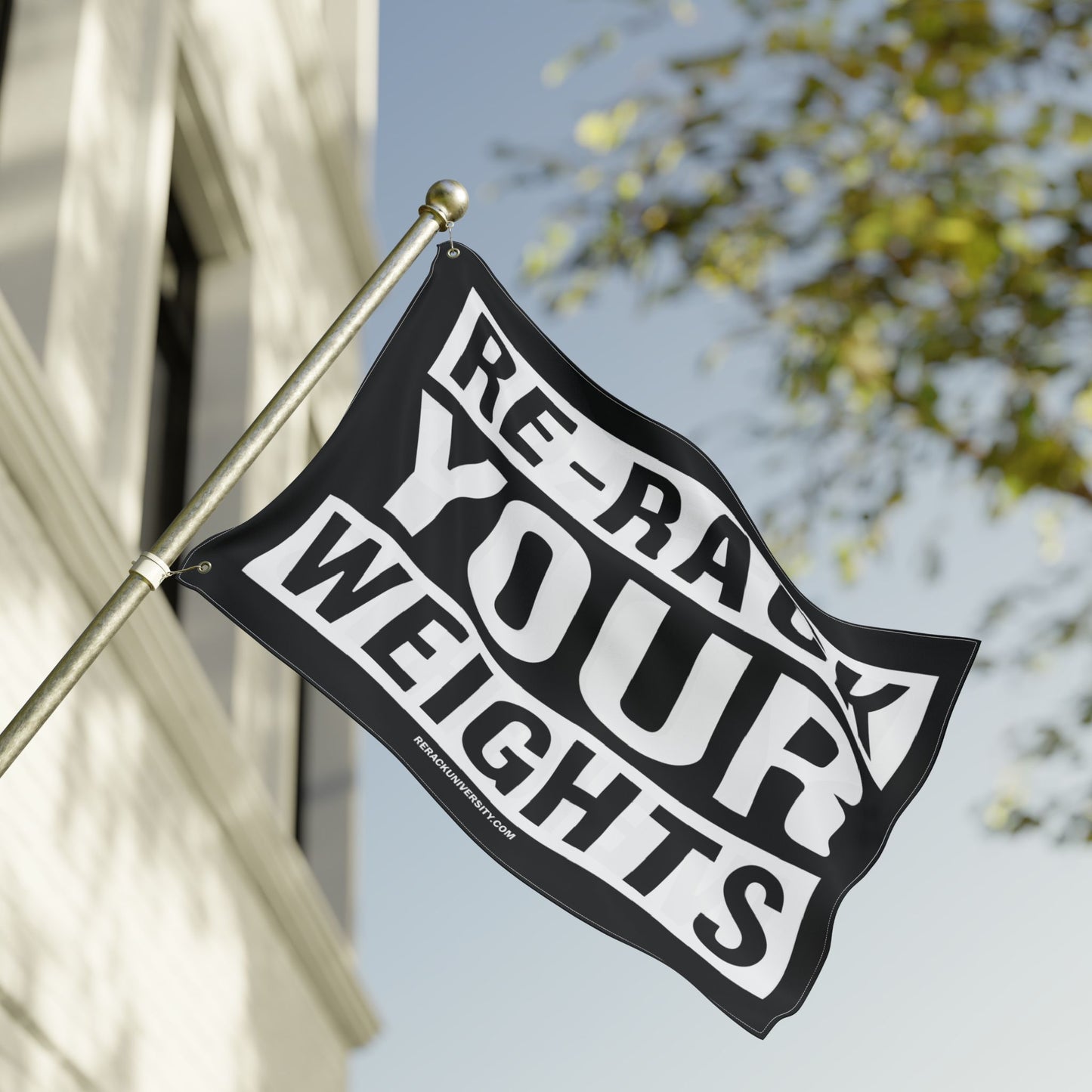 Re-Rack Your Weights Flag | Double Sided Gym Banner
