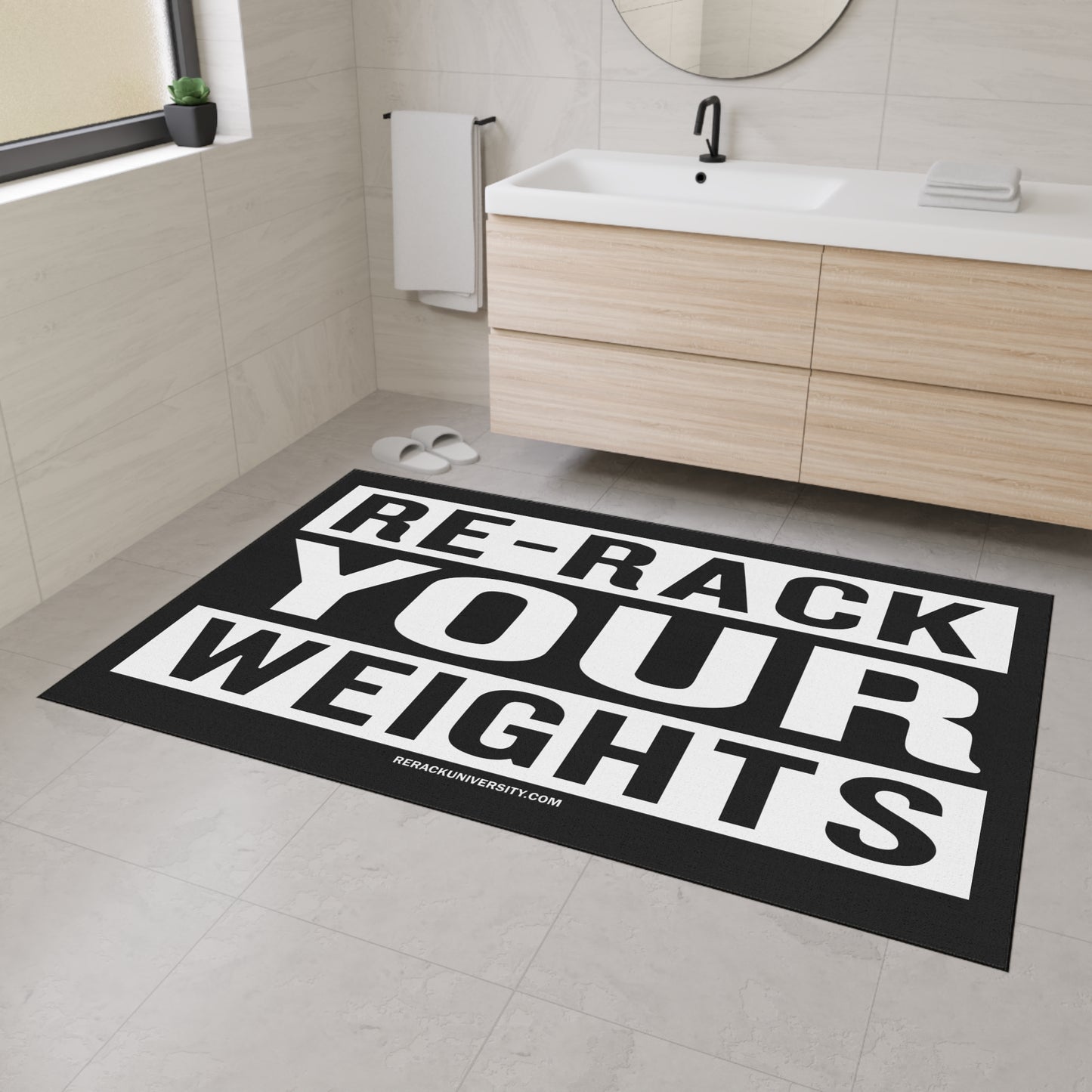 Fitness Floor Mat - 'Re-Rack Your Weights' Heavy Duty Gym Mat
