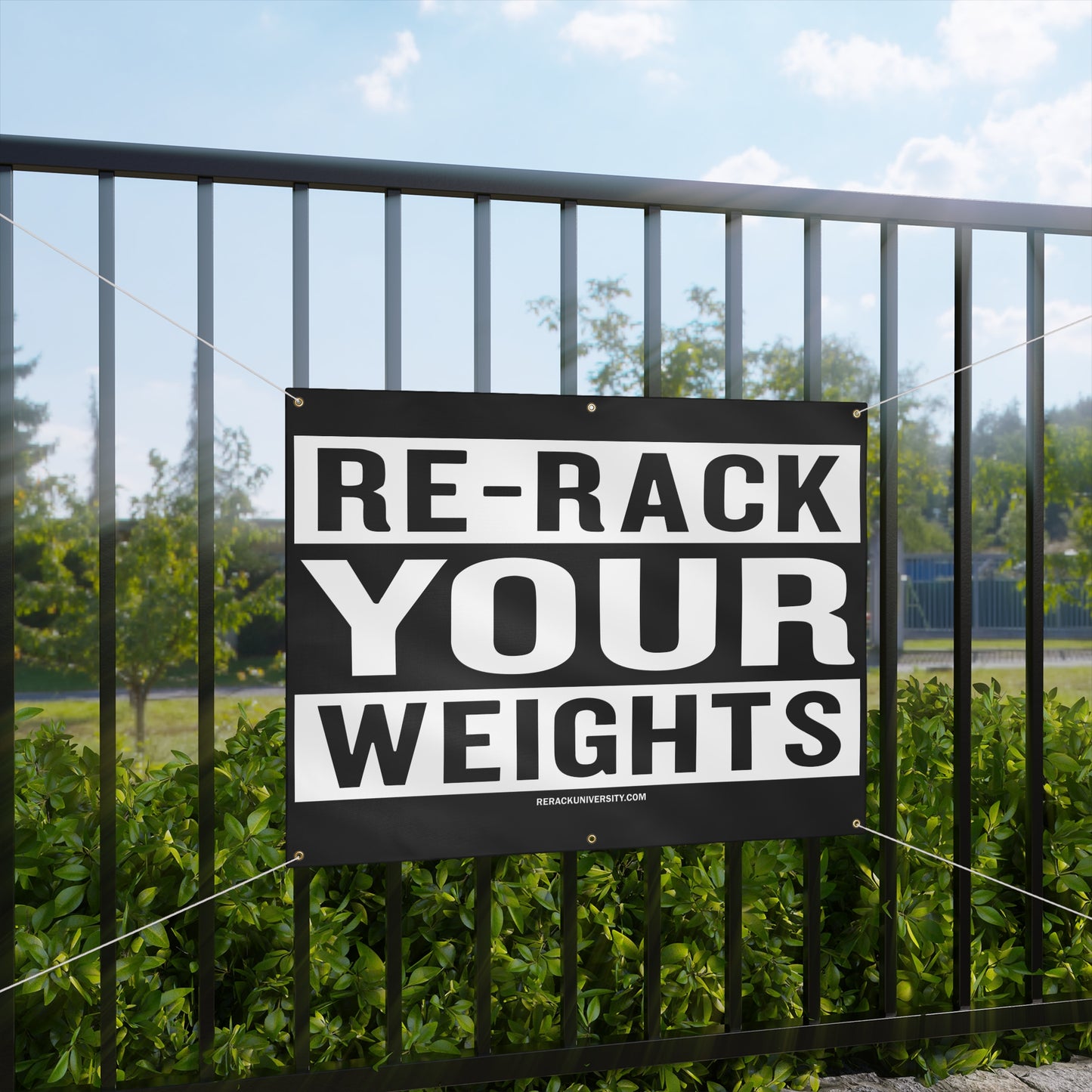 Weightlifting Motivation Banner, Gym Decor, Fitness Wall Art, Re-Rack Your Weights Sign, Home Gym Decor, Bodybuilding Motivation