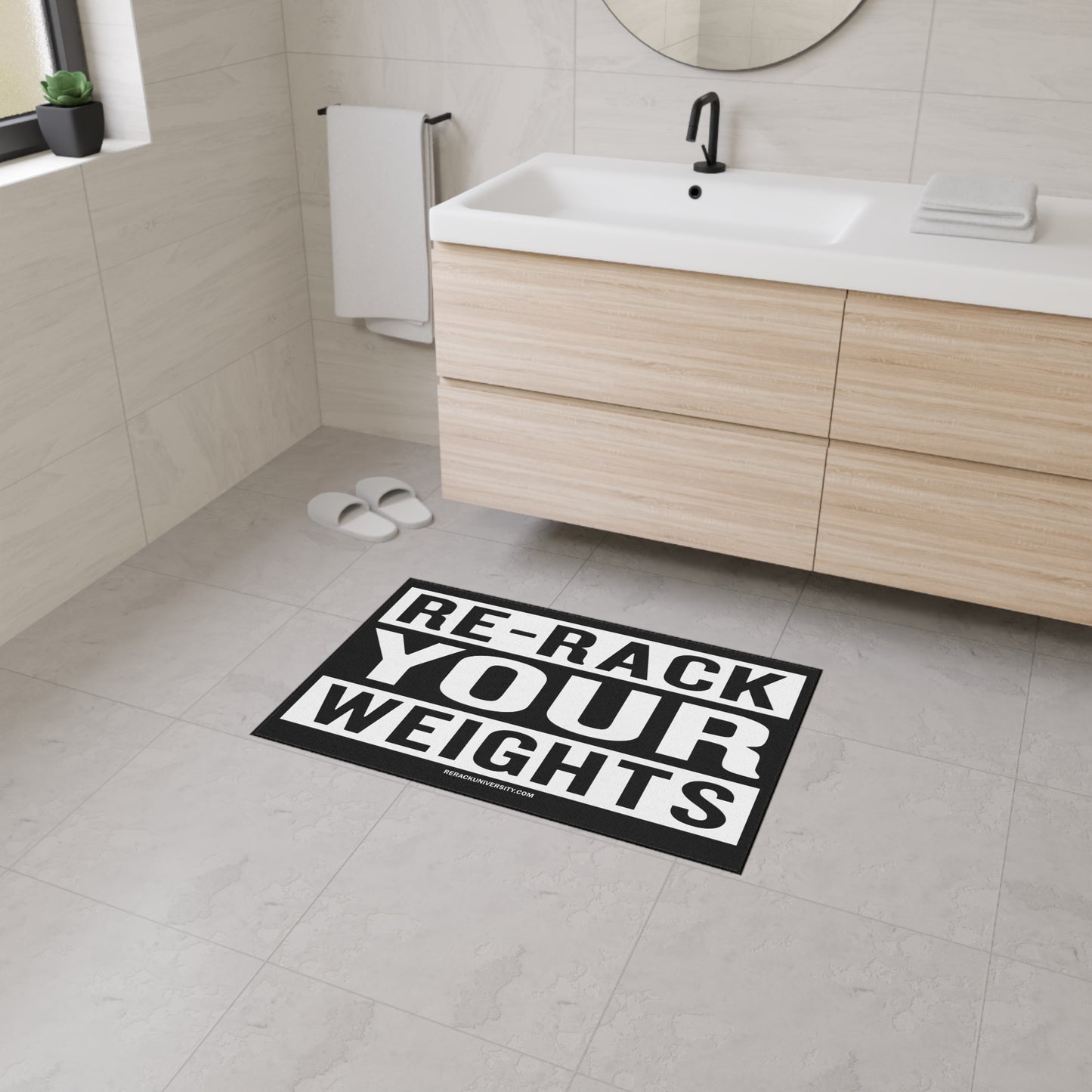 Fitness Floor Mat - 'Re-Rack Your Weights' Heavy Duty Gym Mat