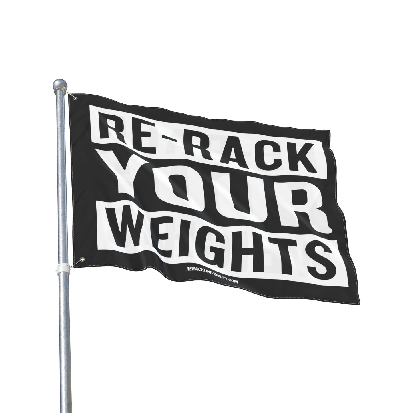 Re-Rack Your Weights Flag | Double Sided Gym Banner