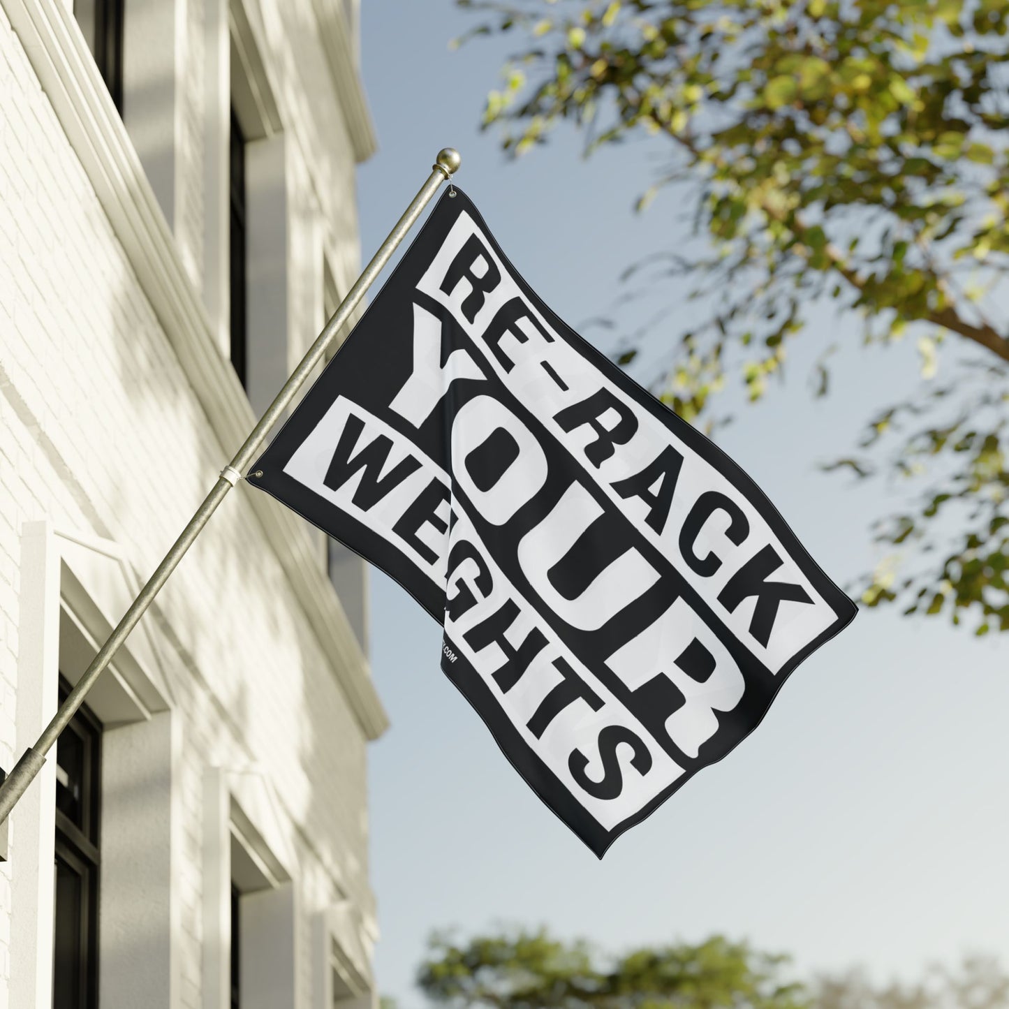 Re-Rack Your Weights Flag | Double Sided Gym Banner