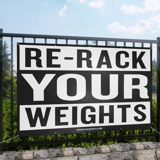 Weightlifting Motivation Banner, Gym Decor, Fitness Wall Art, Re-Rack Your Weights Sign, Home Gym Decor, Bodybuilding Motivation