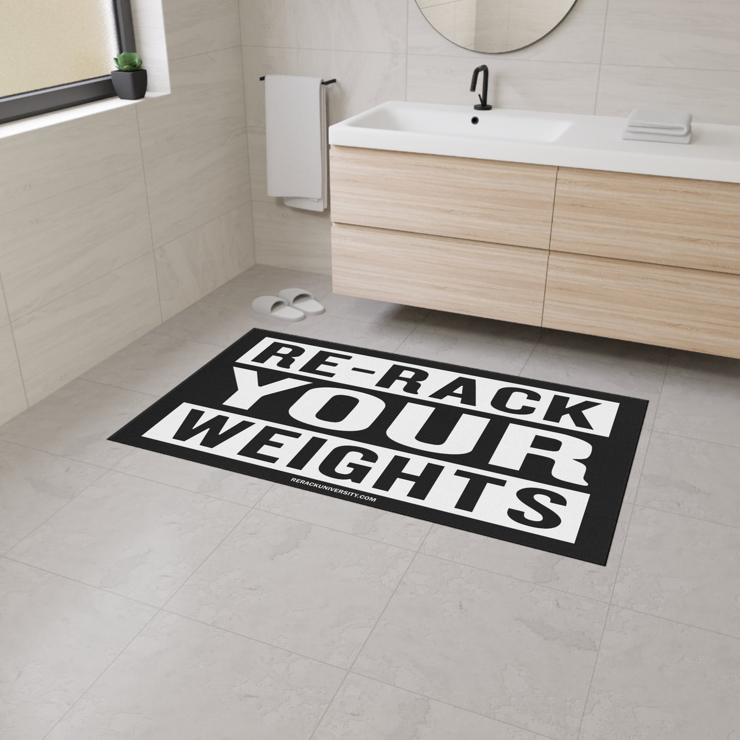 Fitness Floor Mat - 'Re-Rack Your Weights' Heavy Duty Gym Mat