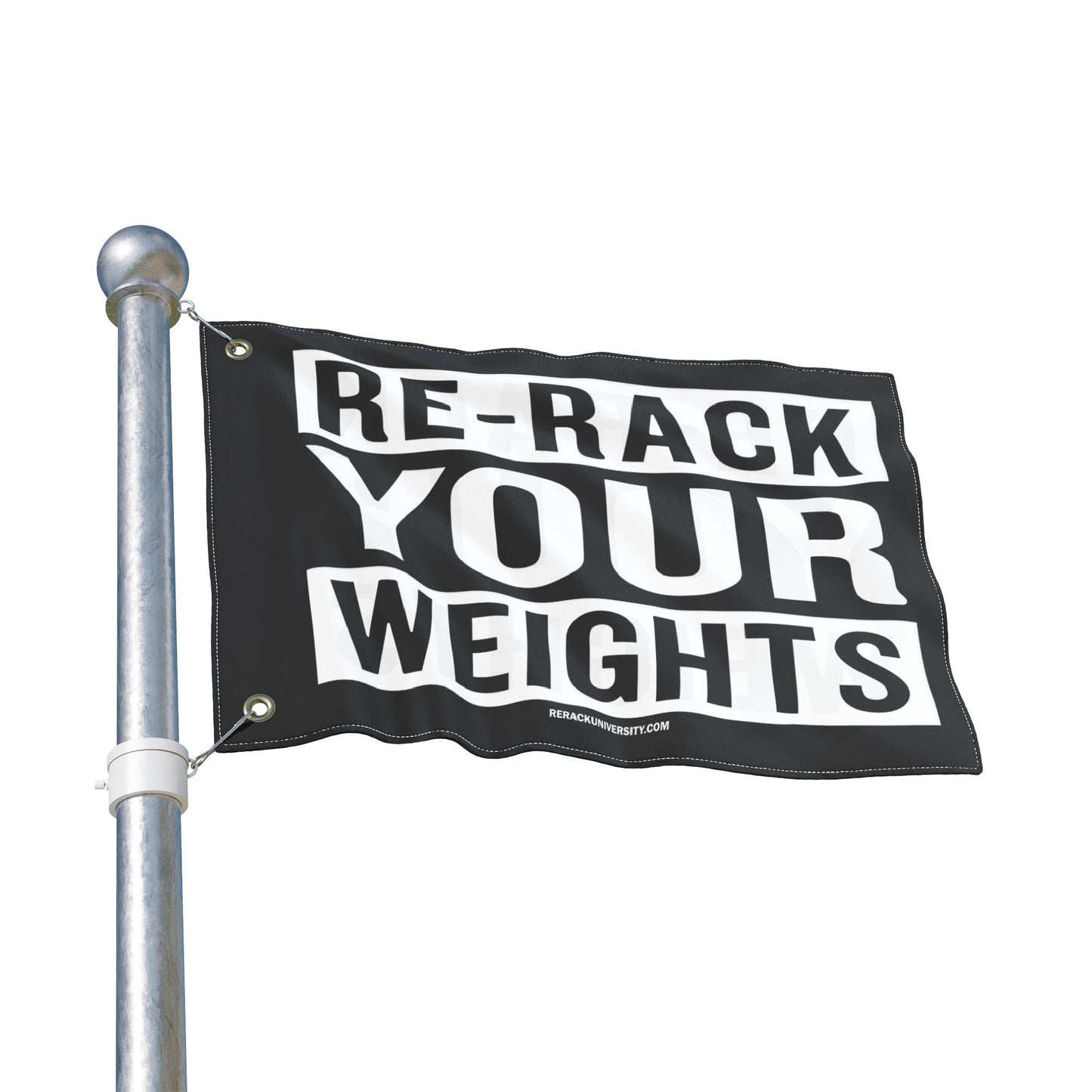 Re-Rack Your Weights Flag | Double Sided Gym Banner